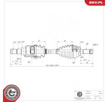 Hnací hriadeľ ESEN SKV 40SKV031