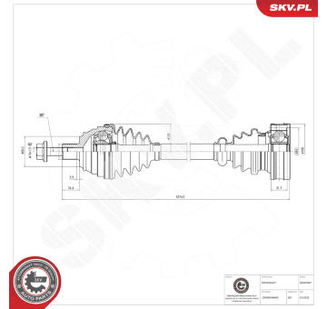 Hnací hriadeľ ESEN SKV 40SKV047