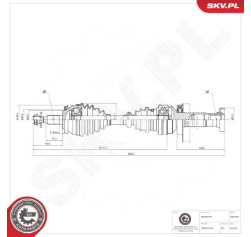 Hnací hriadeľ ESEN SKV 40SKV051