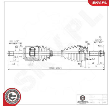 Hnací hriadeľ ESEN SKV 40SKV066