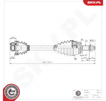 Hnací hřídel ESEN SKV 40SKV124