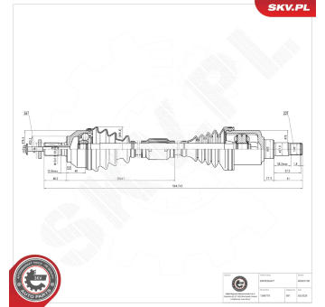 Hnací hřídel ESEN SKV 40SKV130