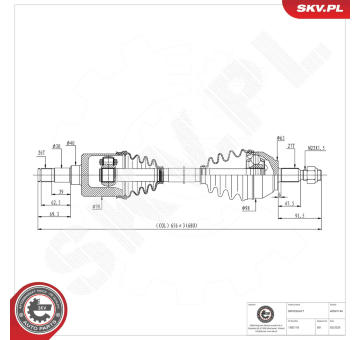 Hnací hriadeľ ESEN SKV 40SKV144