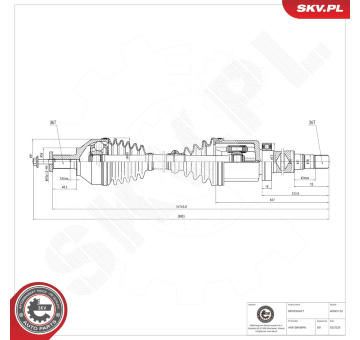 Hnací hriadeľ ESEN SKV 40SKV153
