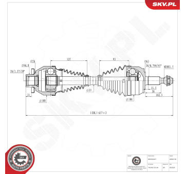 Hnací hriadeľ ESEN SKV 40SKV158