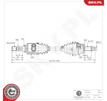 Hnací hriadeľ ESEN SKV 40SKV161