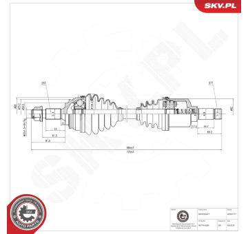 Hnací hriadeľ ESEN SKV 40SKV177