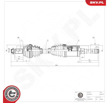 Hnací hriadeľ ESEN SKV 40SKV184