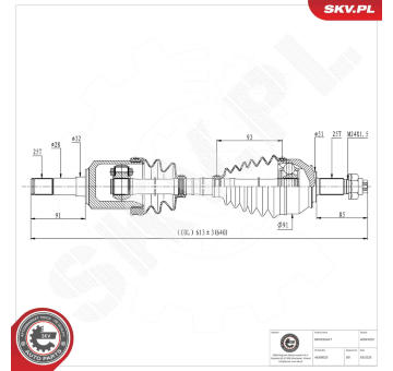 Hnací hriadeľ ESEN SKV 40SKV203