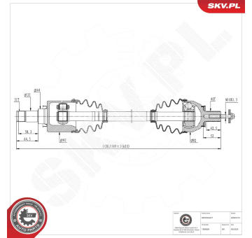 Hnací hriadeľ ESEN SKV 40SKV212