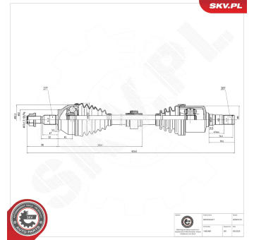 Hnací hřídel ESEN SKV 40SKV213