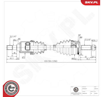 Hnací hřídel ESEN SKV 40SKV224
