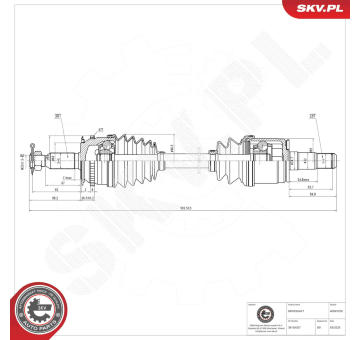 Hnací hriadeľ ESEN SKV 40SKV235