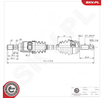 Hnací hriadeľ ESEN SKV 40SKV240