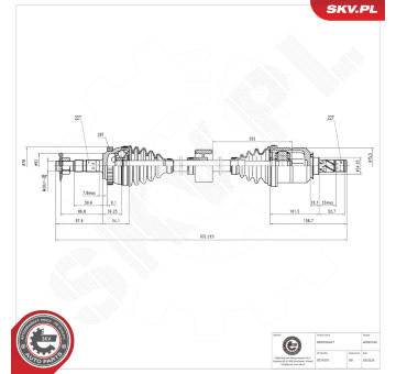 Hnací hriadeľ ESEN SKV 40SKV245