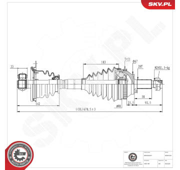 Hnací hřídel ESEN SKV 40SKV253