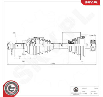 Hnací hriadeľ ESEN SKV 40SKV258