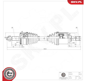 Hnací hriadeľ ESEN SKV 40SKV267