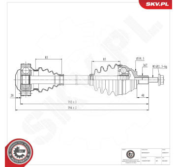 Hnací hřídel ESEN SKV 40SKV277