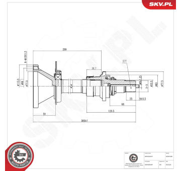 Hnací hriadeľ ESEN SKV 40SKV280
