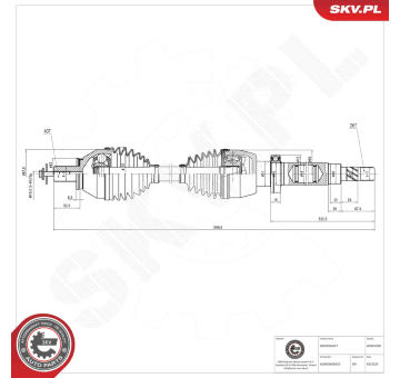 Hnací hriadeľ ESEN SKV 40SKV290