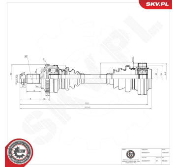 Hnací hriadeľ ESEN SKV 40SKV294