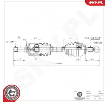 Hnací hriadeľ ESEN SKV 40SKV336