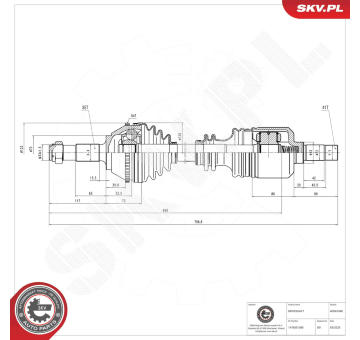 Hnací hriadeľ ESEN SKV 40SKV340