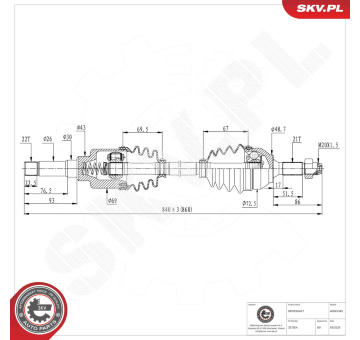 Hnací hriadeľ ESEN SKV 40SKV343