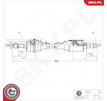 Hnací hriadeľ ESEN SKV 40SKV344