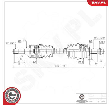Hnací hriadeľ ESEN SKV 40SKV356