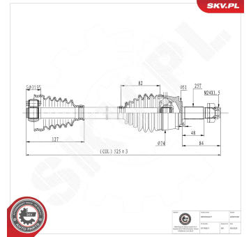 Hnací hriadeľ ESEN SKV 40SKV358