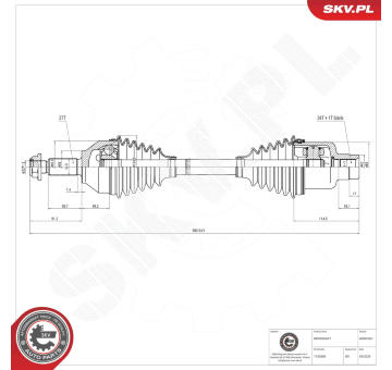 Hnací hriadeľ ESEN SKV 40SKV361