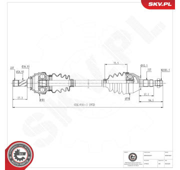 Hnací hriadeľ ESEN SKV 40SKV387