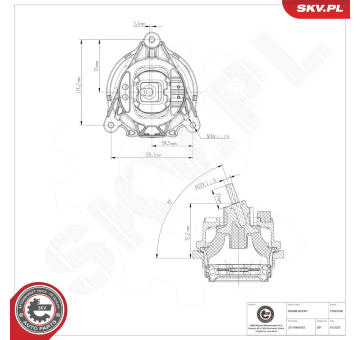 Ulożenie motora ESEN SKV 75SKV206