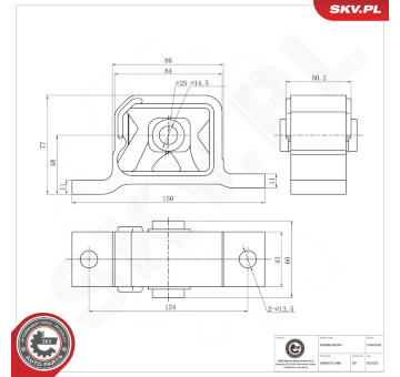 Ulożenie motora ESEN SKV 75SKV259