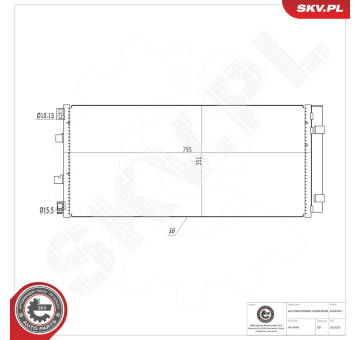 Kondenzátor, klimatizace ESEN SKV 86SKV011