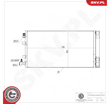 Kondenzátor, klimatizace ESEN SKV 86SKV019