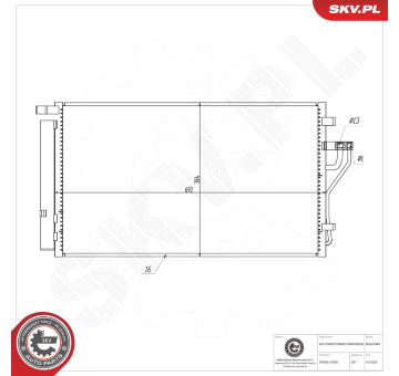 Kondenzátor klimatizácie ESEN SKV 86SKV049
