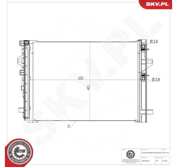 Kondenzátor klimatizácie ESEN SKV 86SKV128