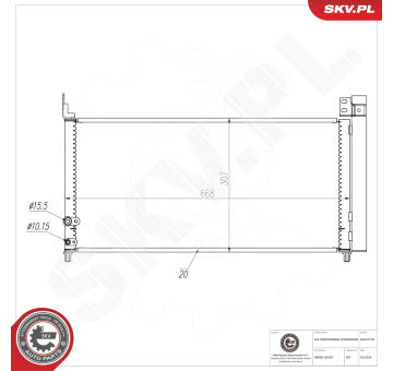 Kondenzátor klimatizácie ESEN SKV 86SKV159