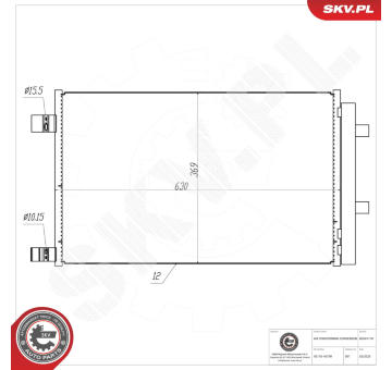 Kondenzátor, klimatizace ESEN SKV 86SKV170