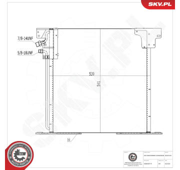 Kondenzátor, klimatizace ESEN SKV 86SKV510