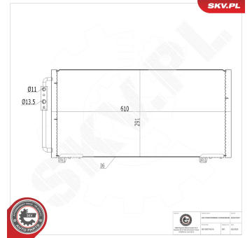 Kondenzátor klimatizácie ESEN SKV 86SKV587