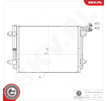Kondenzátor klimatizácie ESEN SKV 86SKV629