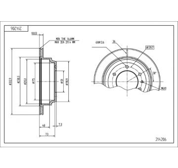 Brzdový kotouč HART 214 206