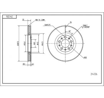 Brzdový kotouč HART 214 326