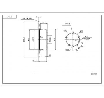 Brzdový kotouč HART 215 287