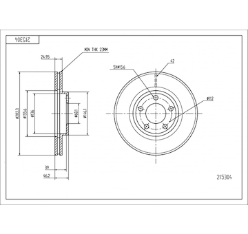 Brzdový kotouč HART 215 304