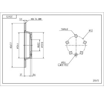 Brzdový kotouč HART 215 473